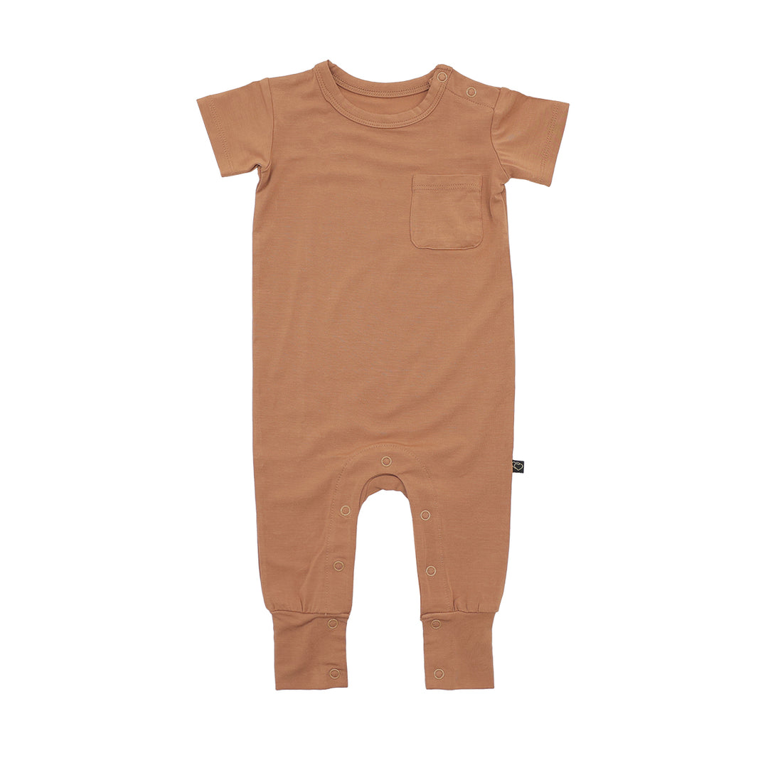 Caramel Short Sleeve Pocket Romper
