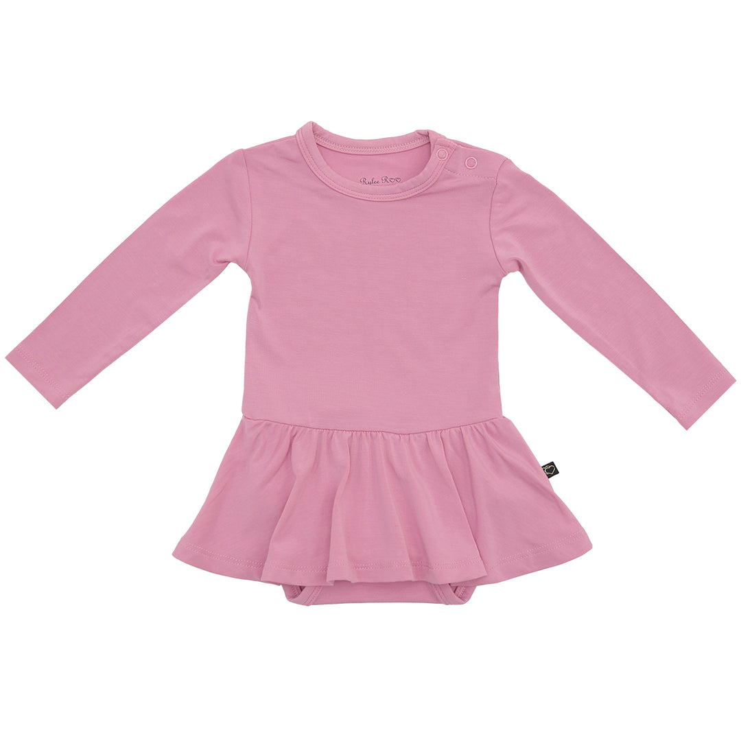 Mauve Long Sleeve Skirted Bodysuit