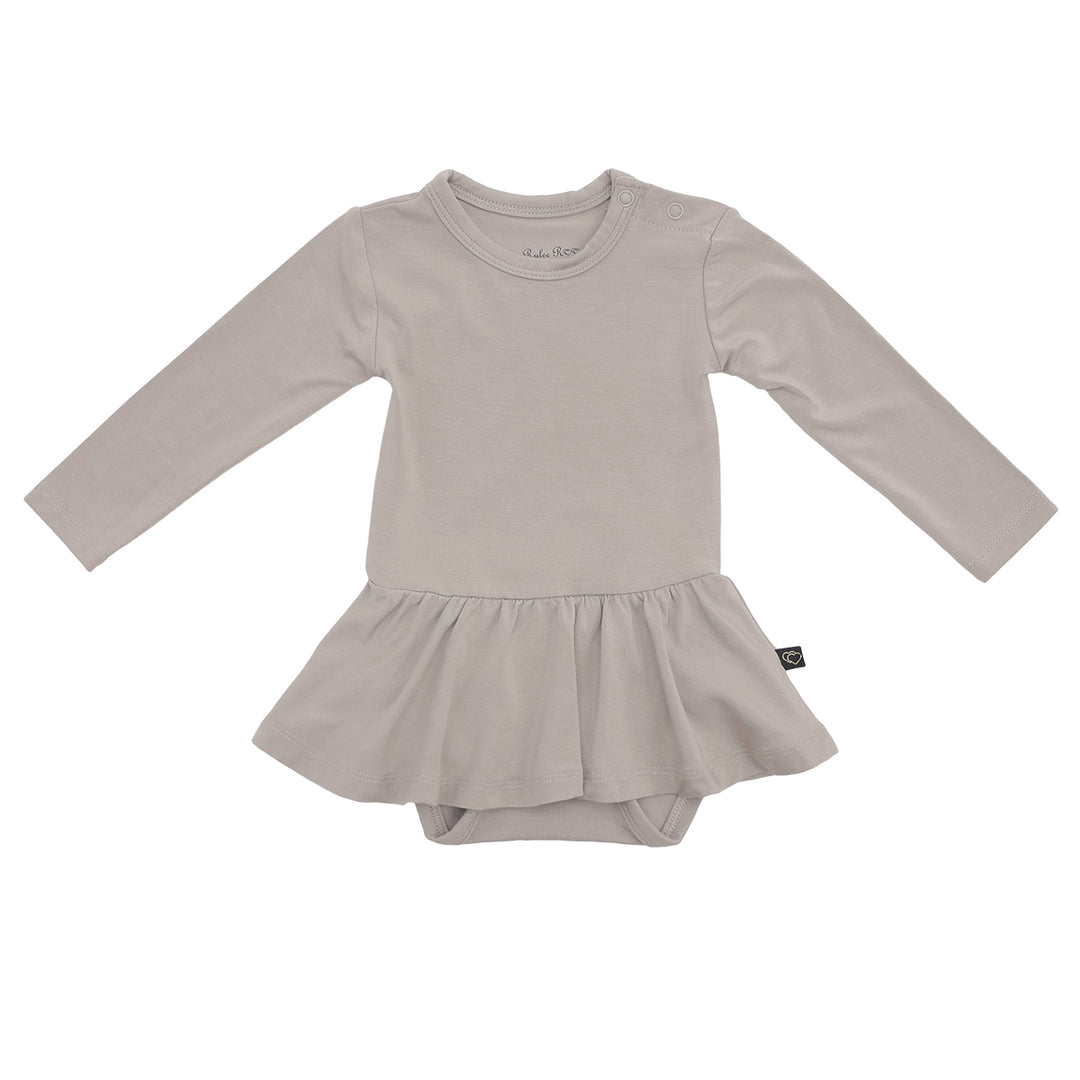 Pewter Long Sleeve Skirted Bodysuit