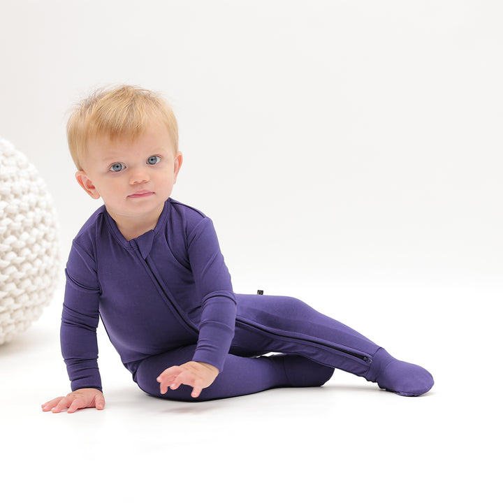 Navy Zipper Footie