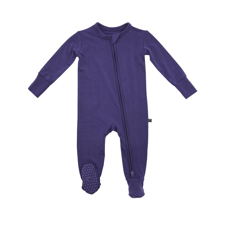 Navy Zipper Footie