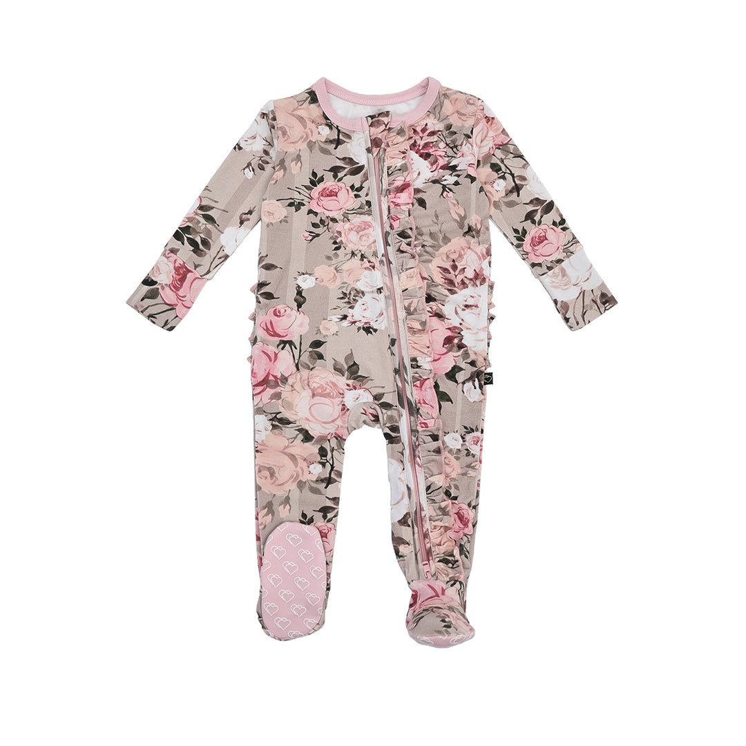 bamboo baby zipper footie onesie