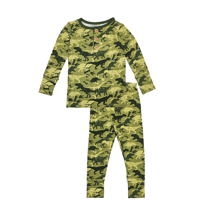 Dylan's Dinosaurs Long Sleeve Henley Pajama Set