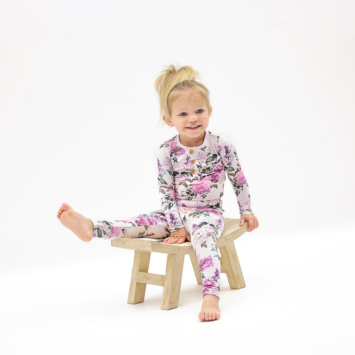 Francesca's Floral Long Sleeve Henley Pajama Set