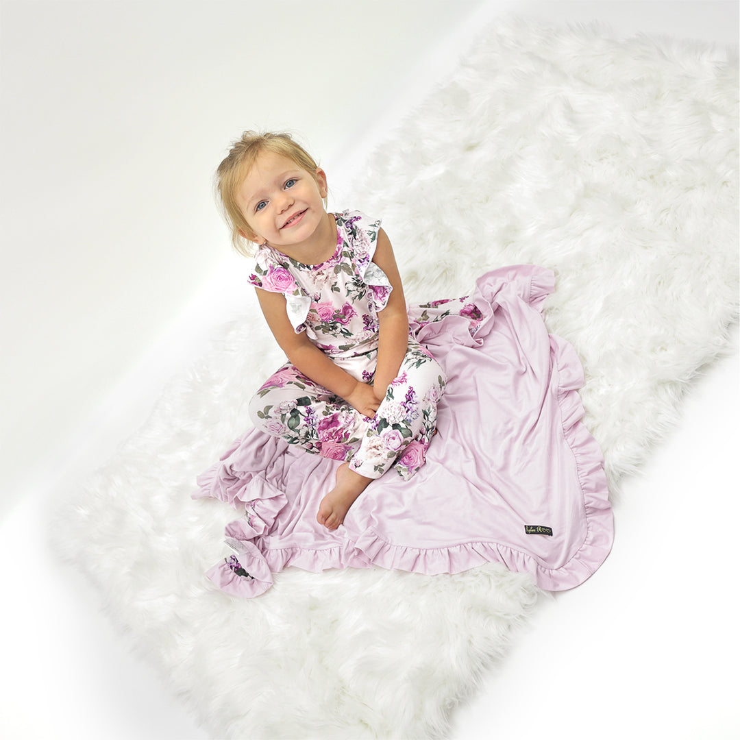 Francesca's Floral Ruffle Snuggle Blanket