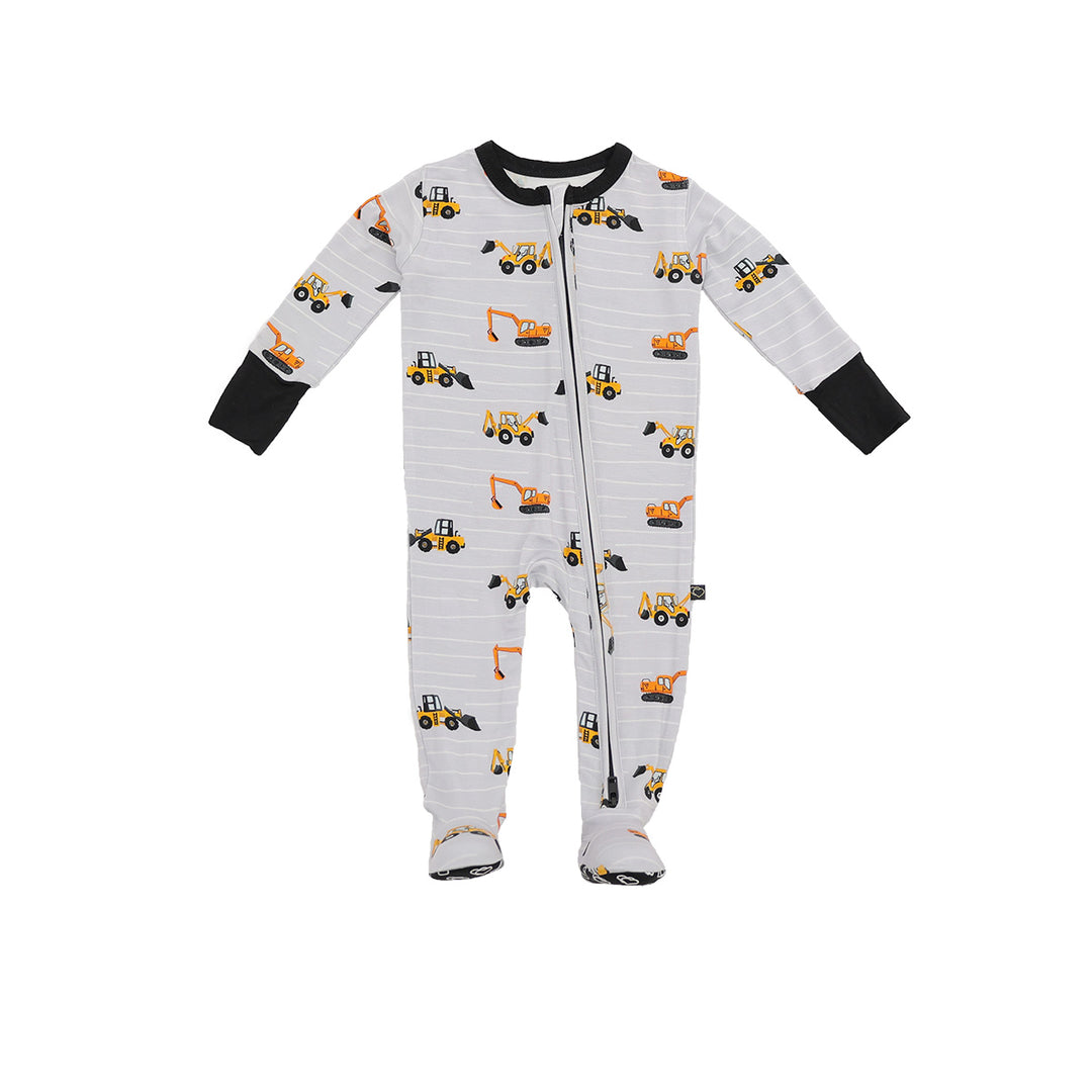 Tristan's Tractors Zipper Footie