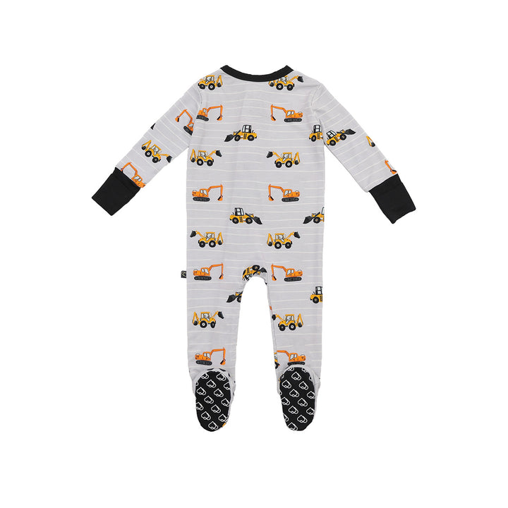 Tristan's Tractors Zipper Footie
